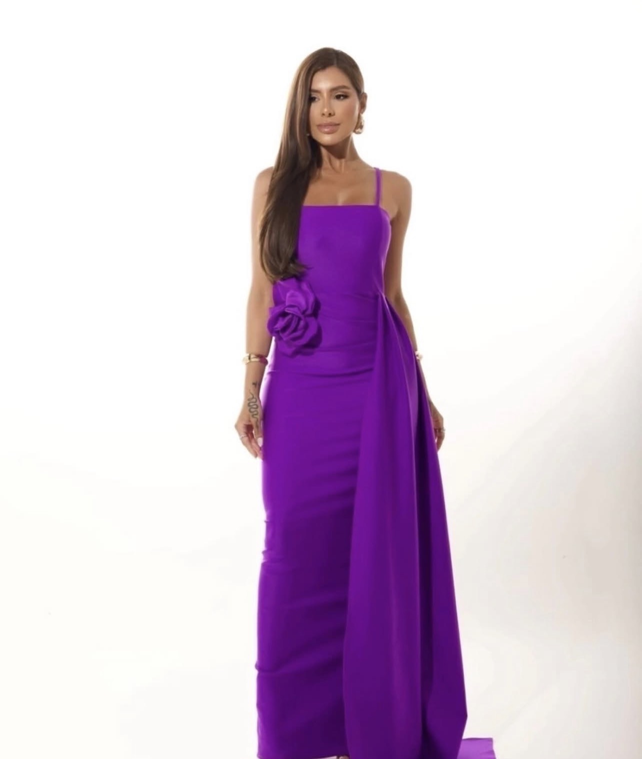 Vestido Cindy roxo flor 