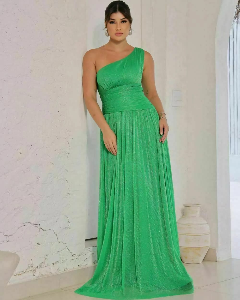 Vestido verde brilho 