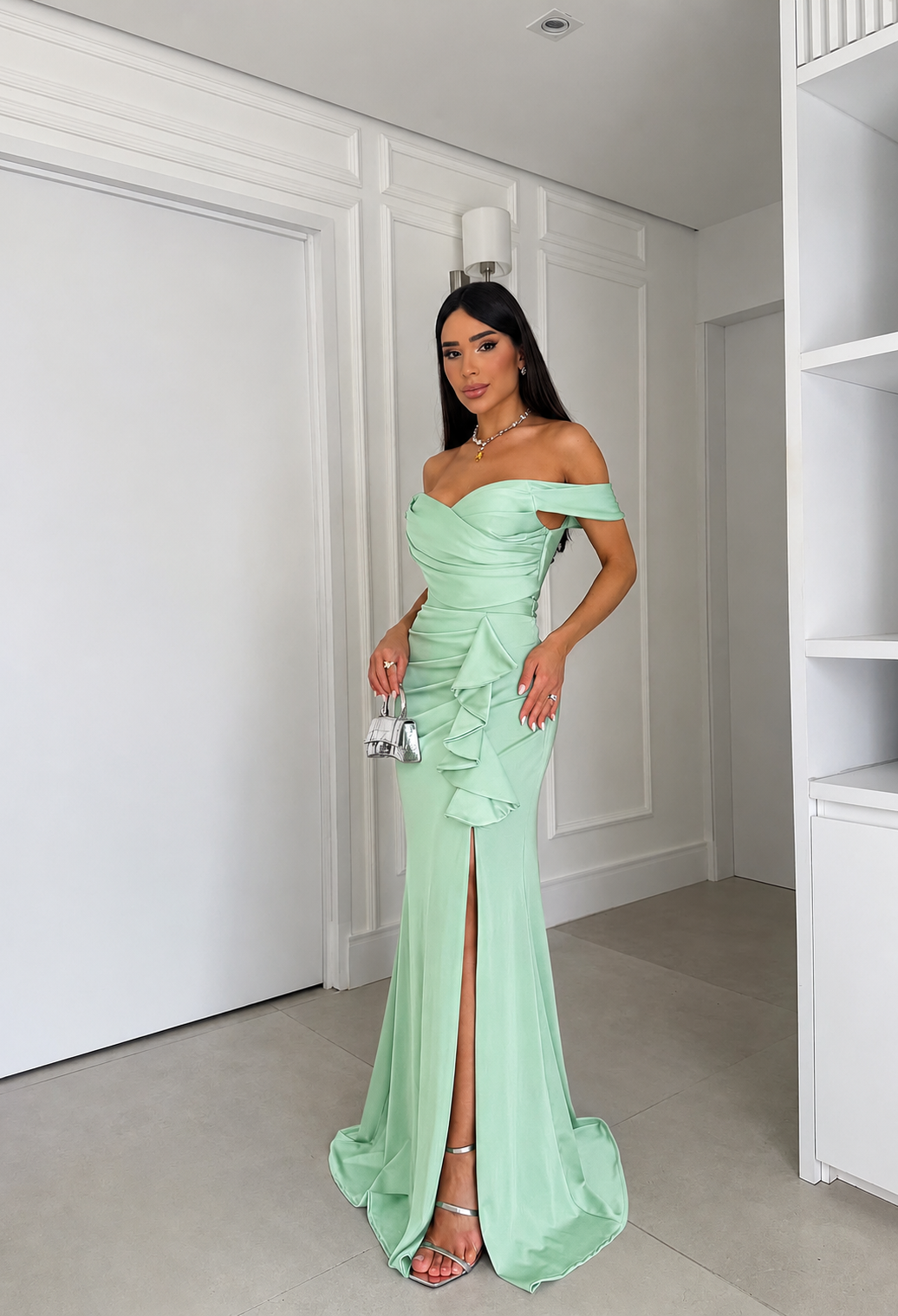 Vestido Diana verde menta 