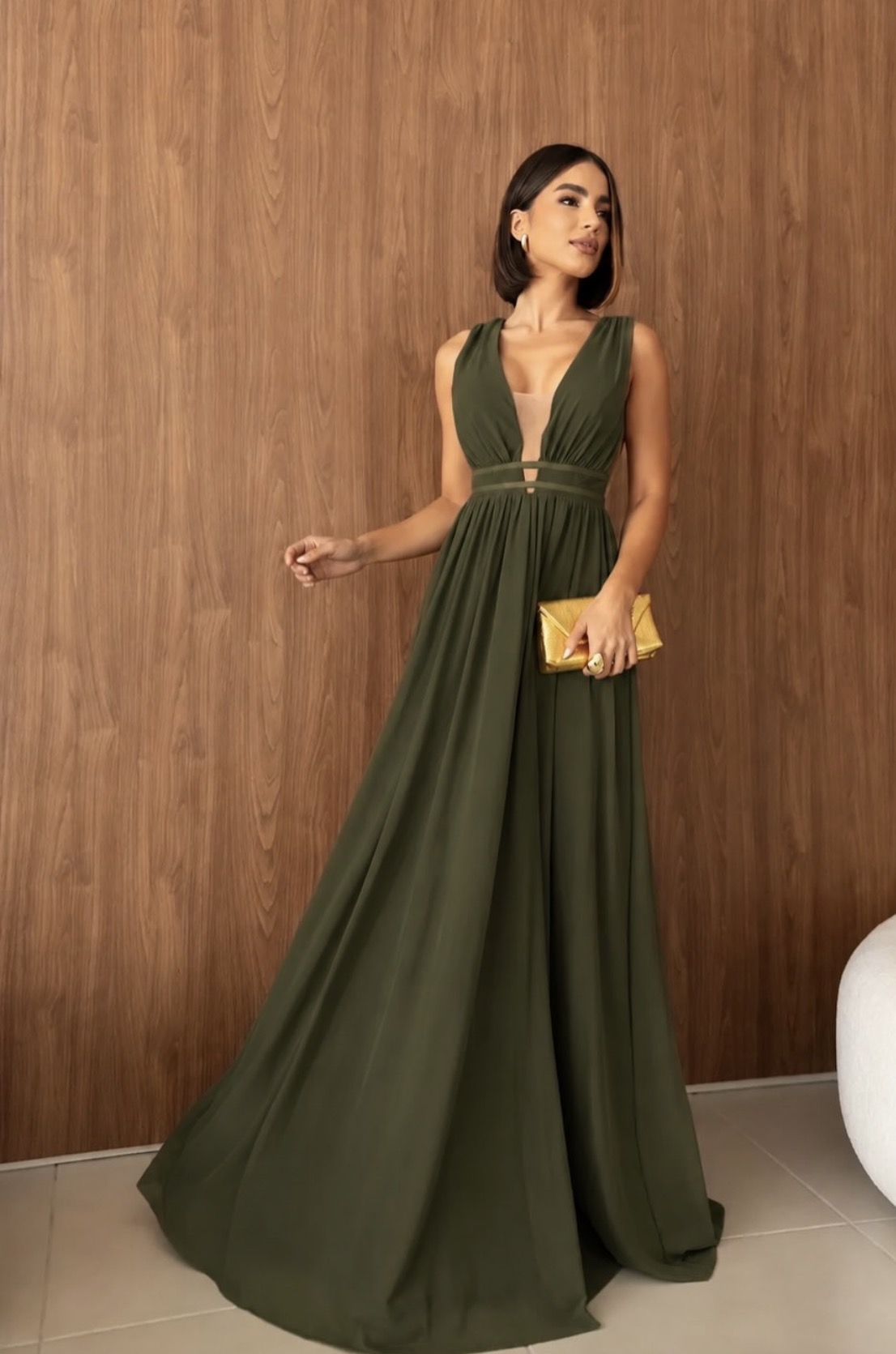 Vestido Pamela verde oliva 