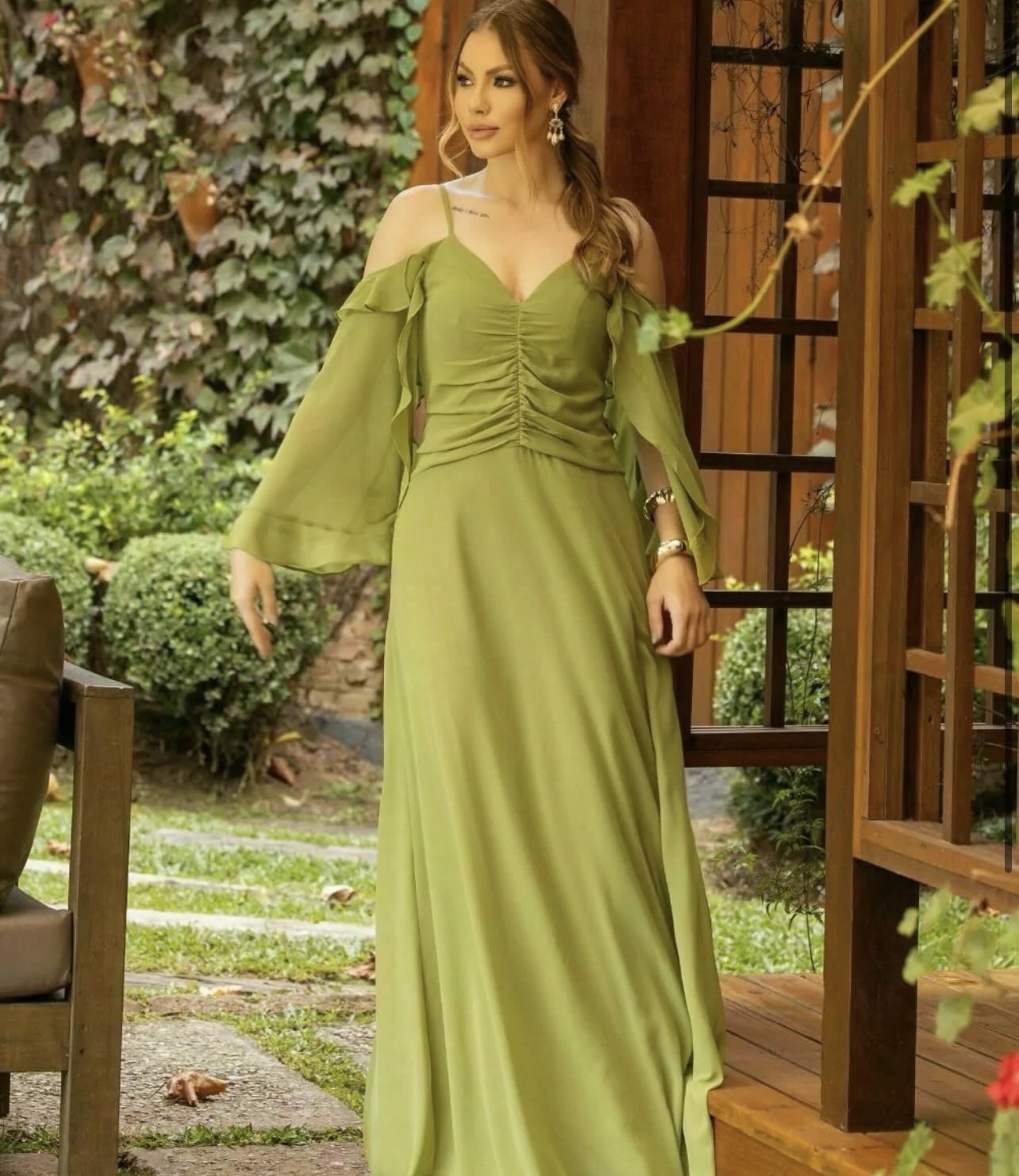 Vestido Longo Verde Oliva G