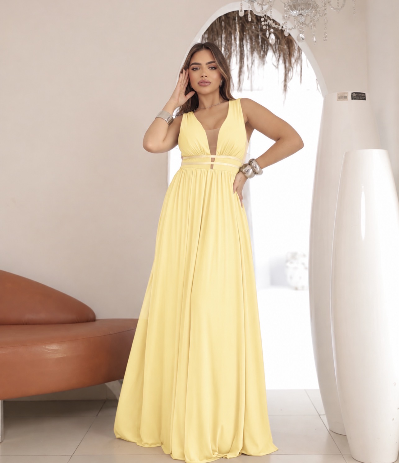 Vestido amarelo Mantega just 
