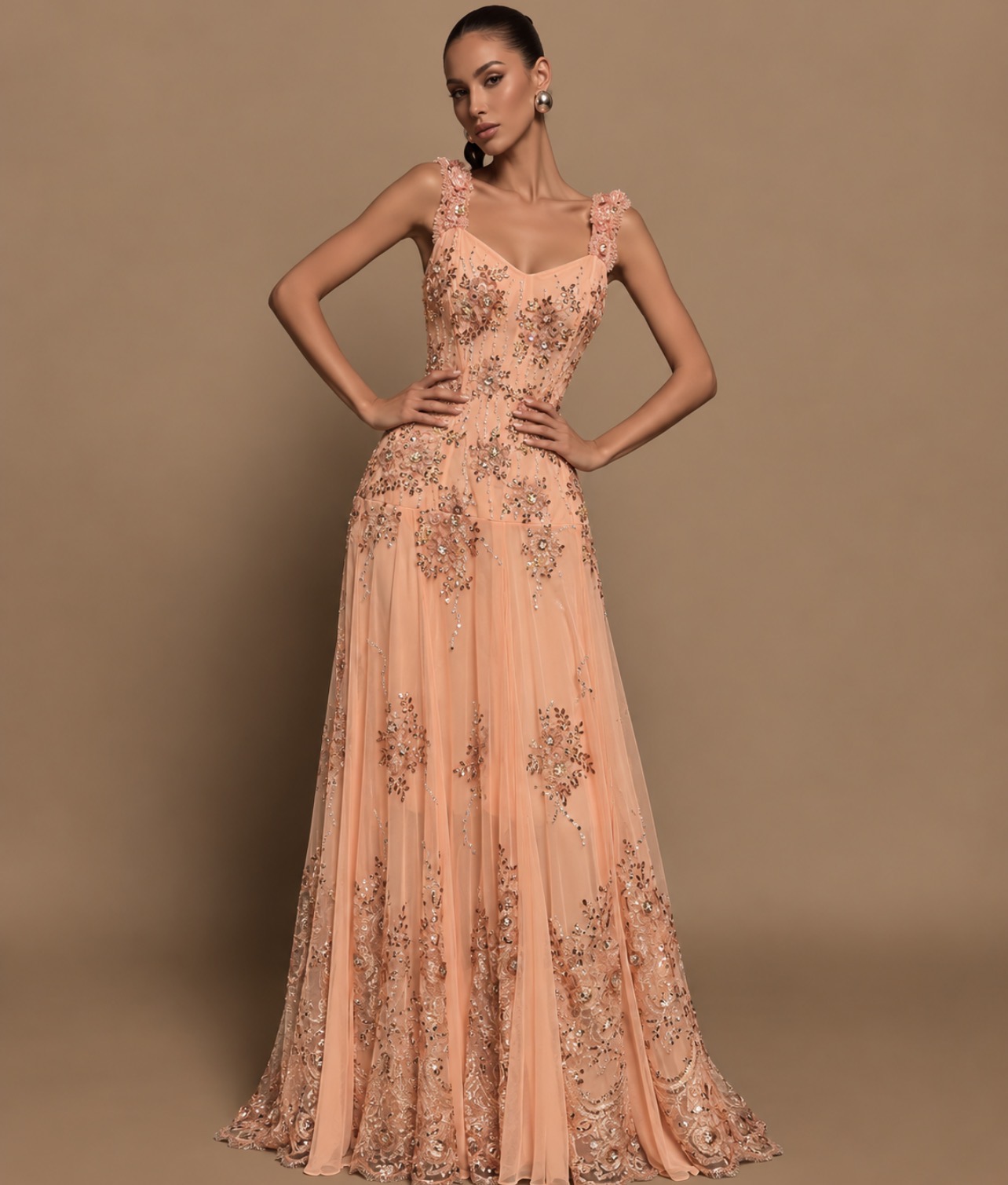 Vestido Rose bordado brilho P 